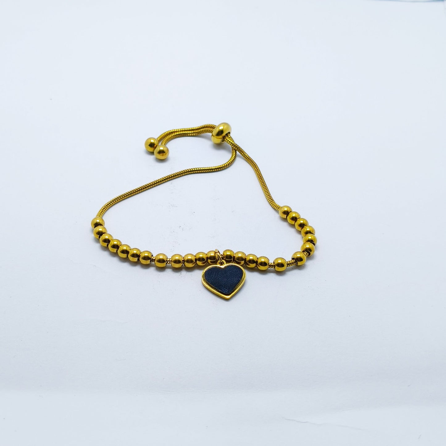 Heart Charm Bracelet With Beads