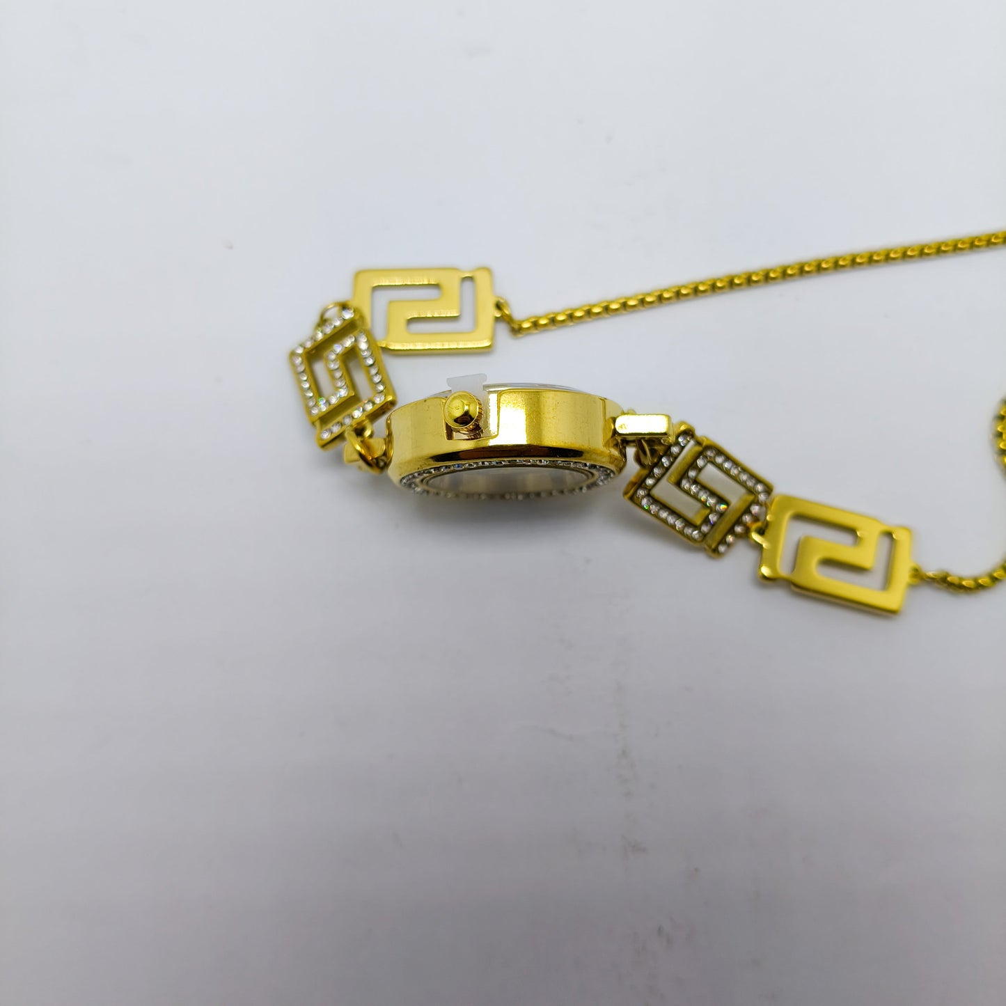 Gold-Plated Greek Key Bracelet Watch