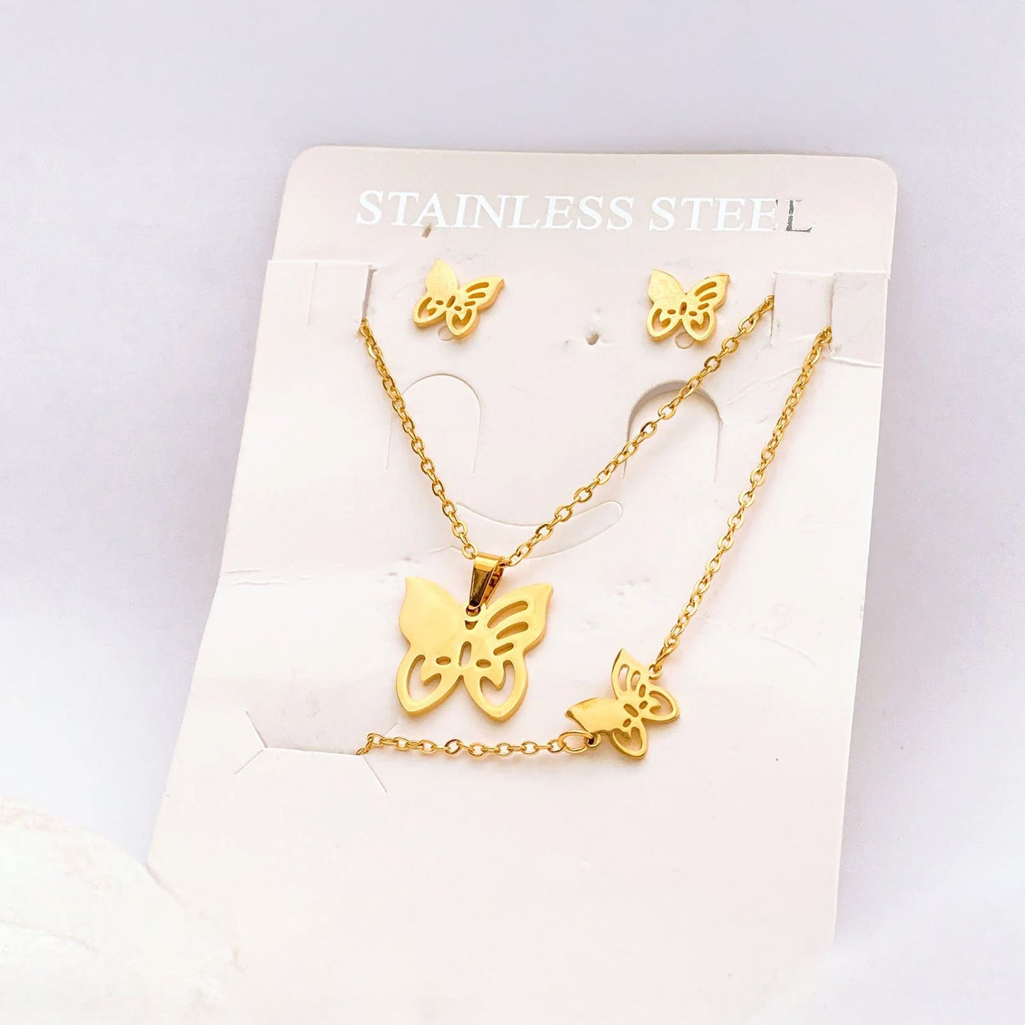 Butterfly Pendant with Bracelet