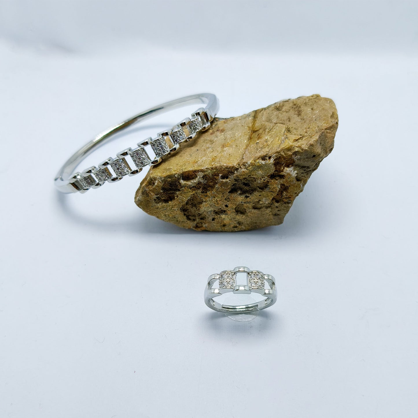 Sterling Silver Bangle with Ring