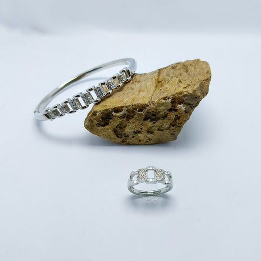 Sterling Silver Bangle with Ring