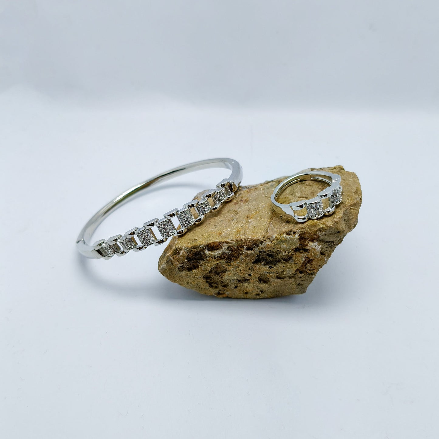 Sterling Silver Bangle with Ring