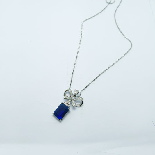 Gemstone Bow Pendant