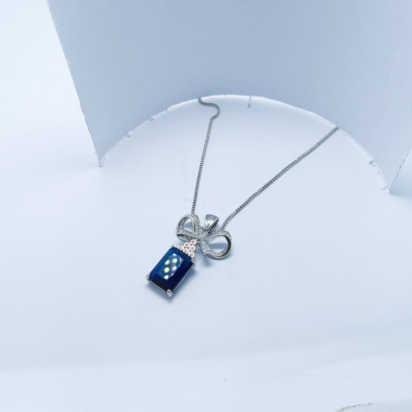 Gemstone Bow Pendant