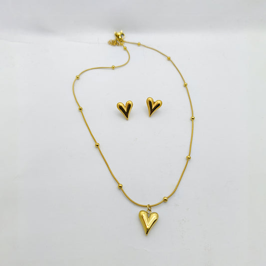 Heart Necklace with Studs