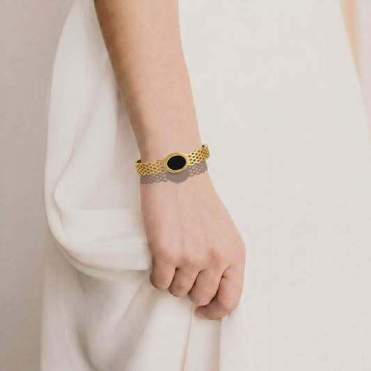 Oval Charm Bangle Bracelet