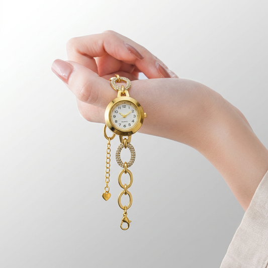 Gold-Tone Chain Bracelet Watch