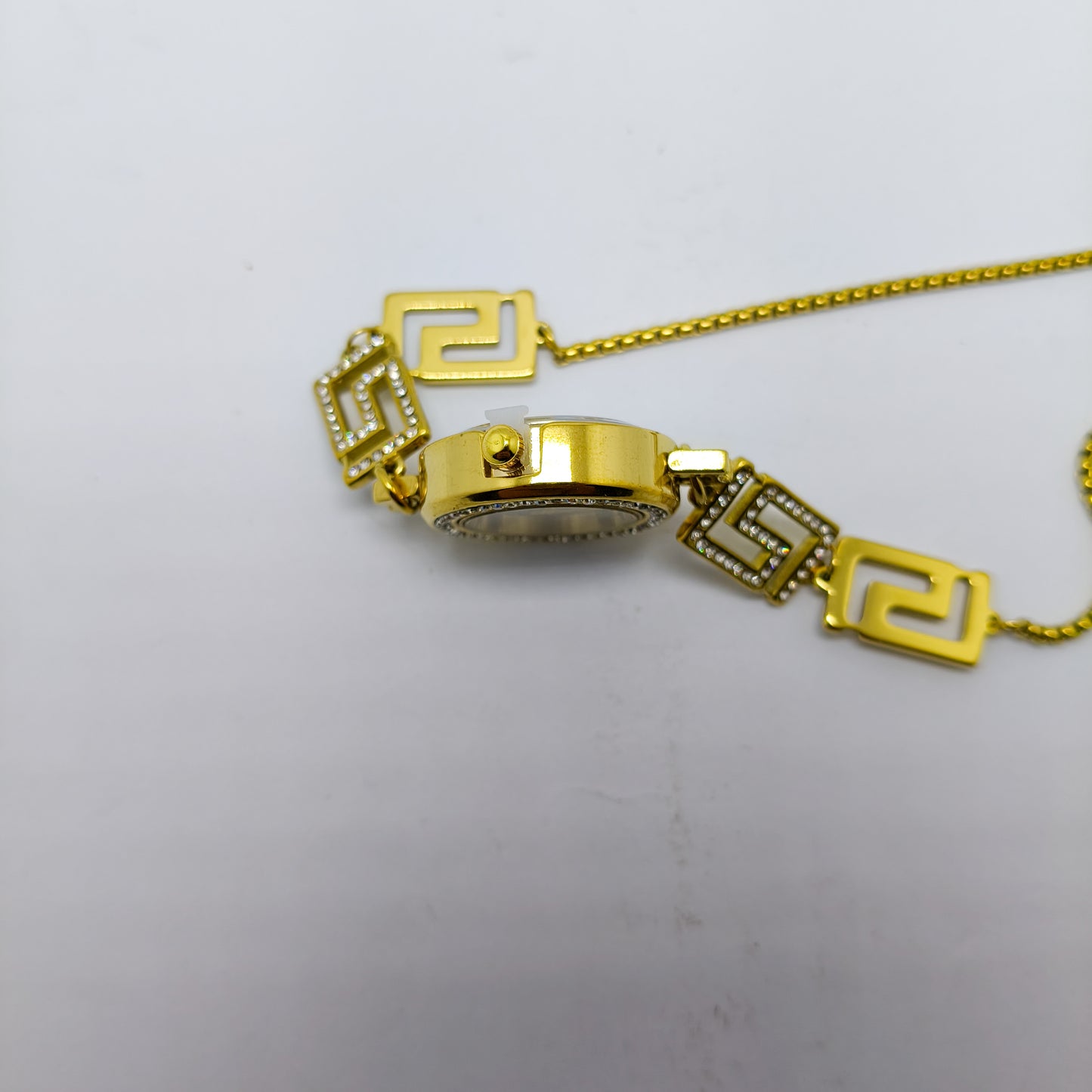 Gold-Plated Greek Key Bracelet Watch