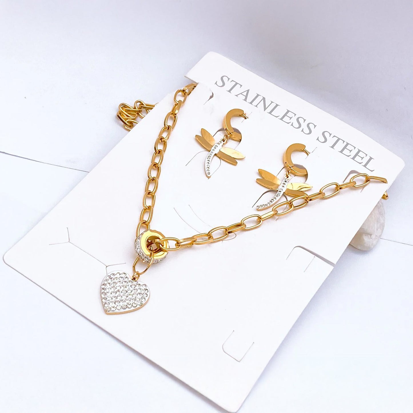 Heart Pendant with Dragon flies